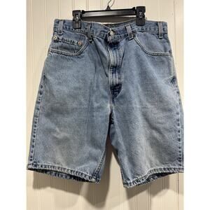 Vintage Levi's Jean Shorts Mens 36 Blue Denim 505 Orange Tab 90s Grunge Distress